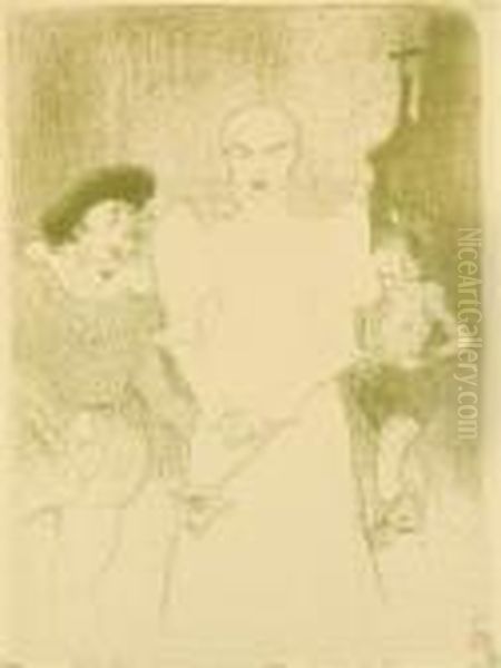 A L'opera, Mme Caron Dans Faust (d. 49; A. 52; W. 39) Oil Painting by Henri De Toulouse-Lautrec