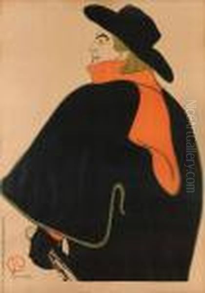 Aristide Bruant, Dans Son Cabaret Oil Painting by Henri De Toulouse-Lautrec