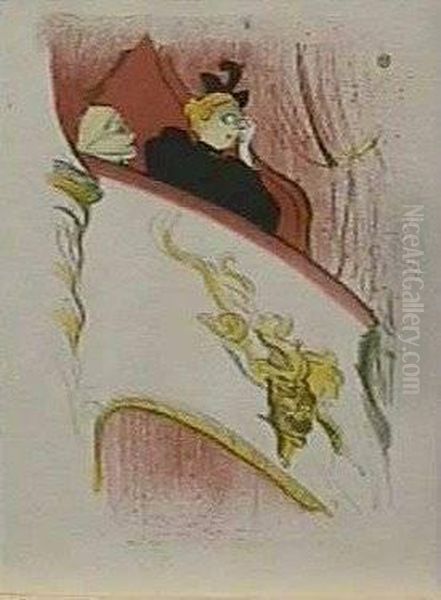 La Loge A Mascaron Dore Oil Painting by Henri De Toulouse-Lautrec