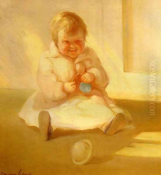 Child with a Toy Oil Painting by George Luks