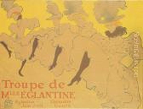 La Troupe De Mademoiselle Eglantine Oil Painting by Henri De Toulouse-Lautrec