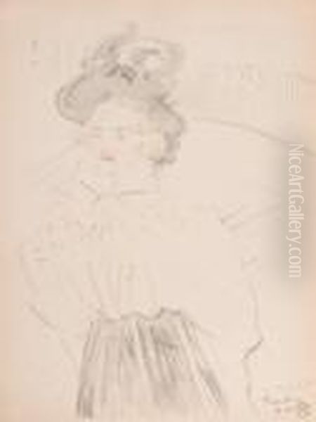 Plate 2, Femme A Mi Corps Oil Painting by Henri De Toulouse-Lautrec