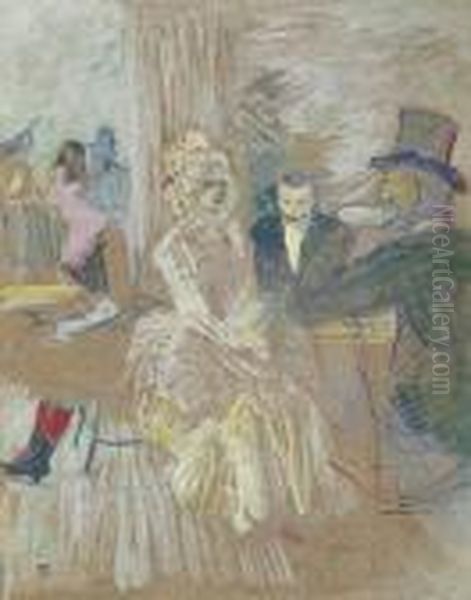 Au Bal Masque De L'elysee Montmartre Oil Painting by Henri De Toulouse-Lautrec