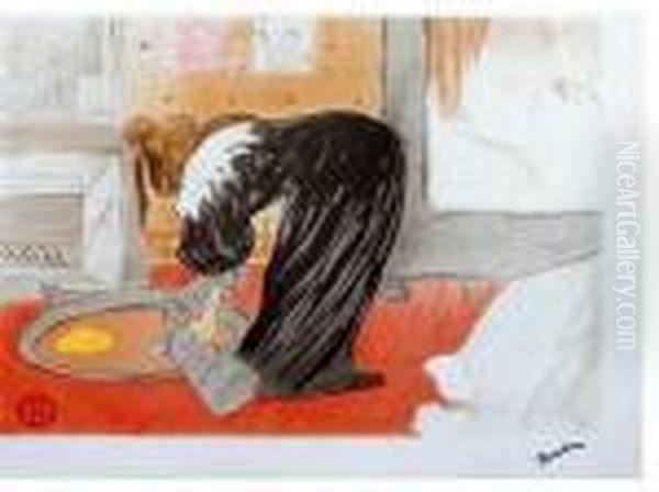 La Toilette Oil Painting by Henri De Toulouse-Lautrec