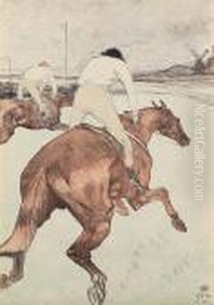 Le Jockey Oil Painting by Henri De Toulouse-Lautrec