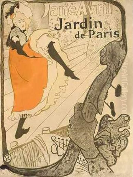 Jane Avril. Jardin De Paris. Oil Painting by Henri De Toulouse-Lautrec