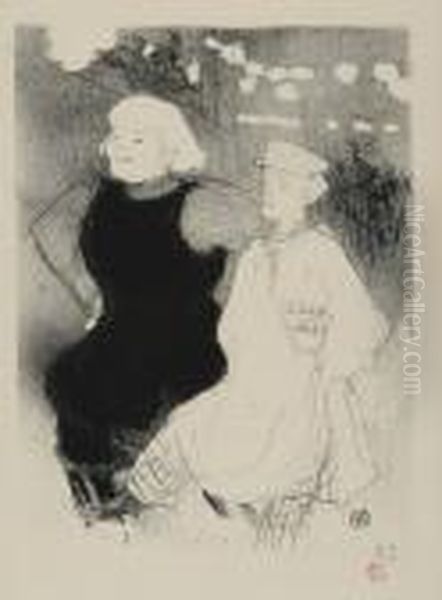 Au Moulin Rouge: L'union Franco-russe Oil Painting by Henri De Toulouse-Lautrec