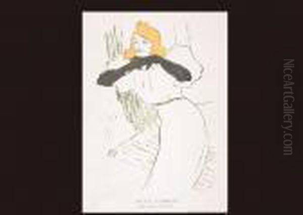 Yvette Guilbert From Le Rire Oil Painting by Henri De Toulouse-Lautrec