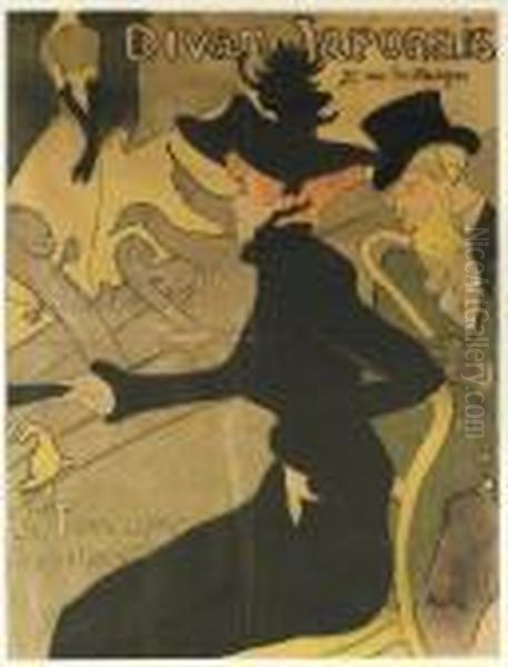 Divan Japonais (d. 341; Adr. 8; W.p. 11) Oil Painting by Henri De Toulouse-Lautrec