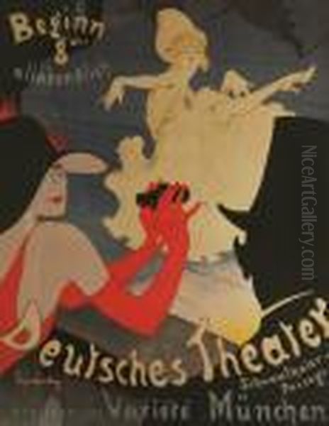 Deutsches Theatre Oil Painting by Henri De Toulouse-Lautrec