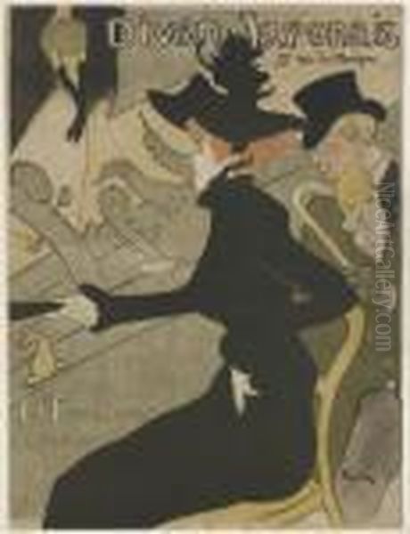 Divan Japonais (d. 341; W. P11; Adr. 8) Oil Painting by Henri De Toulouse-Lautrec