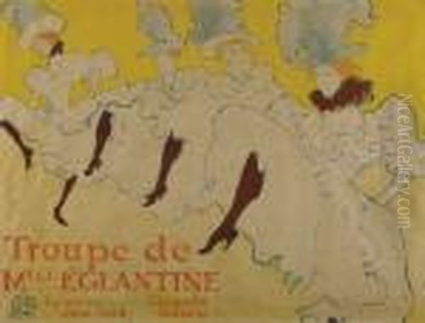 La Troupe De Mademoiselle Eglantine Oil Painting by Henri De Toulouse-Lautrec