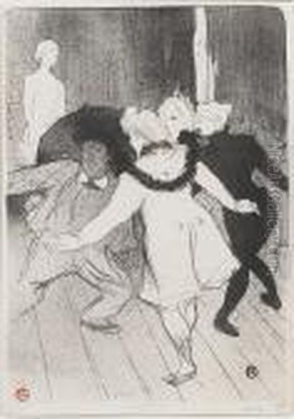 Folies-bergere: Les Pudeur De Monsieur Prudhomme (wittrock 36) Oil Painting by Henri De Toulouse-Lautrec