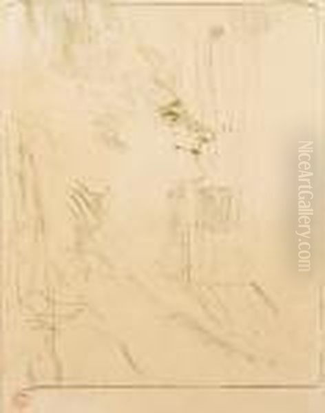 Yvette Guilbert-soularde, From Serie Anglaise Oil Painting by Henri De Toulouse-Lautrec