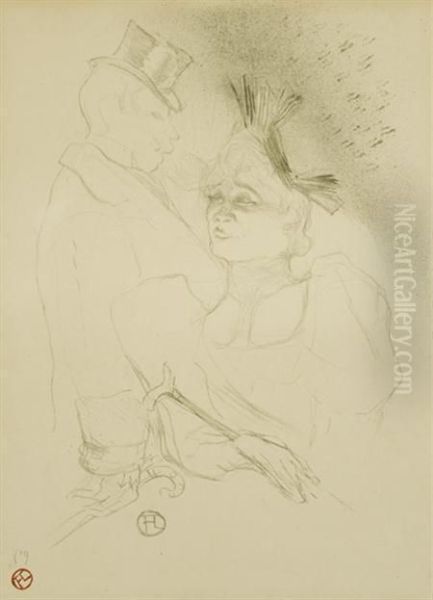 Lender Et Baronlithograph Oil Painting by Henri De Toulouse-Lautrec