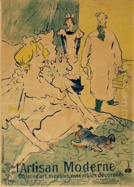 L'artisan Moderne Colorlithograph Oil Painting by Henri De Toulouse-Lautrec