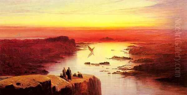 A View Of The Nile Above Aswan Oil Painting by Edward Lear