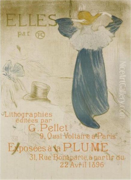 Affiche Pour Elles (frontispiece) (w. 155) Oil Painting by Henri De Toulouse-Lautrec