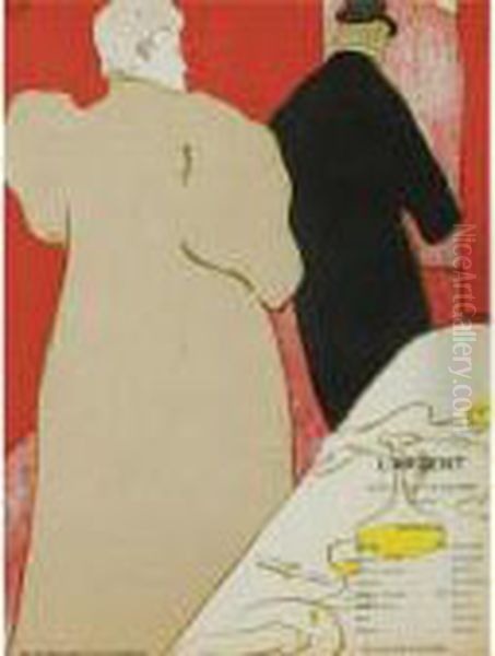 Programme Pour L'argent (theatre Programme) (w. 97) Oil Painting by Henri De Toulouse-Lautrec