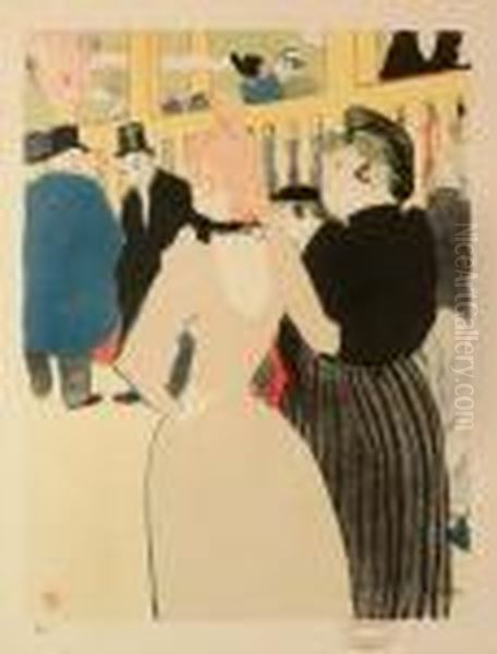 Au Moulin Rouge, La Goulue Et Sa Soeur Oil Painting by Henri De Toulouse-Lautrec