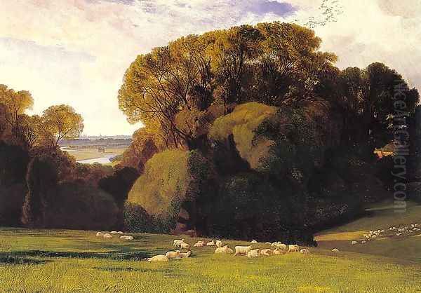 Nuneham 1860 Oil Painting by Edward Lear