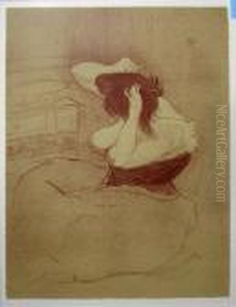 Loutrec , 'girl Combing Hair', 
Lithograph, Published Posthumously By Shoman, Paris, 1978, 28cm X 21cm, 
Framed Oil Painting by Henri De Toulouse-Lautrec