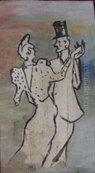 Couple Dansant Oil Painting by Henri De Toulouse-Lautrec