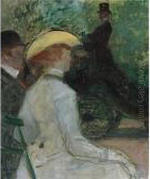 Au Bois De Boulogne Oil Painting by Henri De Toulouse-Lautrec