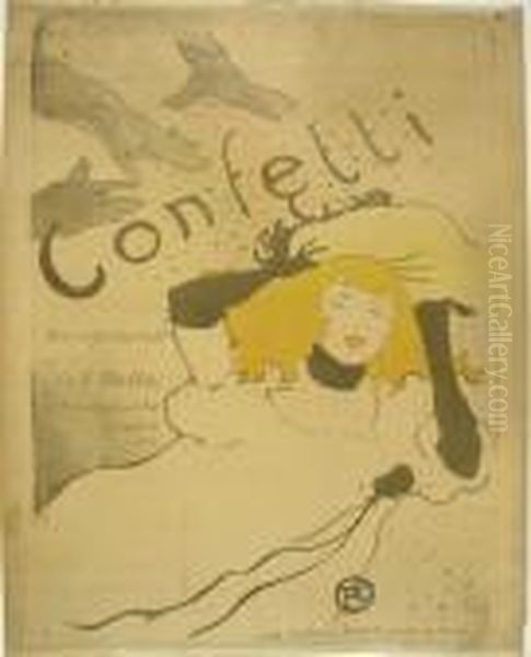 Confetti. Affiche Oil Painting by Henri De Toulouse-Lautrec