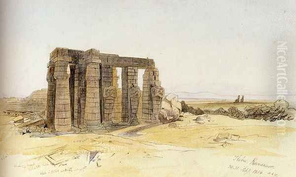 The Ramesseum, Thebes Oil Painting by Edward Lear