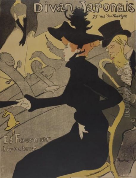 Divanjaponais Oil Painting by Henri De Toulouse-Lautrec