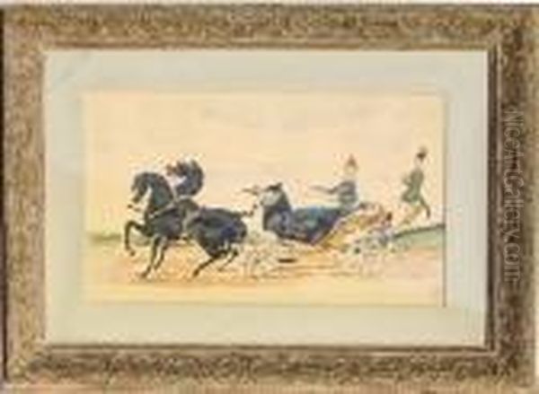 Horse And Carriage Oil Painting by Henri De Toulouse-Lautrec