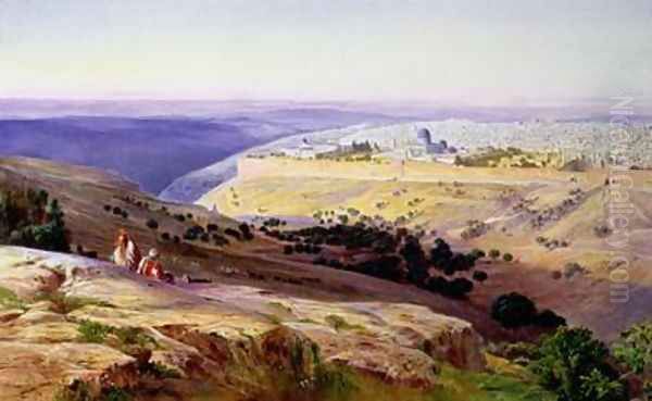 Jerusalem from the Mount of Olives 2 Oil Painting by Edward Lear