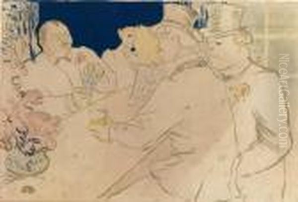 Irish And American Bar, Rue Royale Oil Painting by Henri De Toulouse-Lautrec