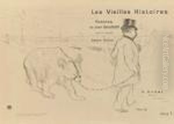 Les Vieilles Histoires, Couverture-frontispiece (d. 18; W. 5; Adr. 27) Oil Painting by Henri De Toulouse-Lautrec