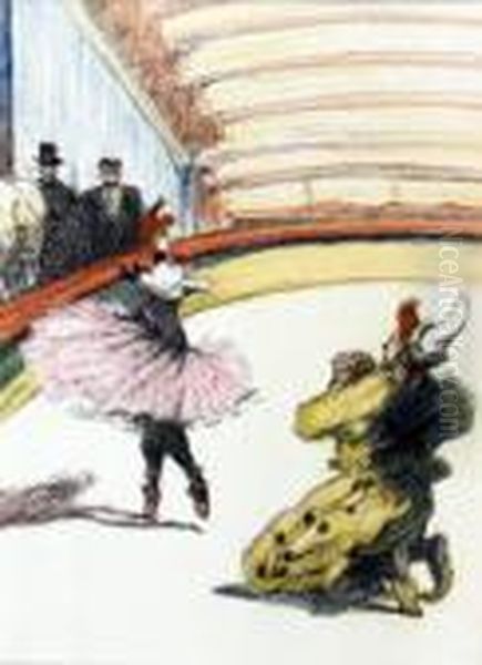 Zirkusszene Oil Painting by Henri De Toulouse-Lautrec