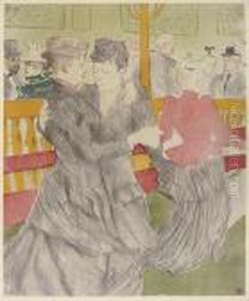 La Danse Au Moulin Rouge (adr. 208; W. 181) Oil Painting by Henri De Toulouse-Lautrec