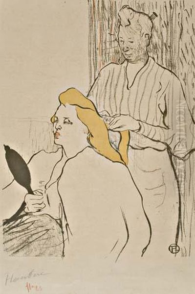 La Coiffure, Programme Du Theatre Libre Oil Painting by Henri De Toulouse-Lautrec