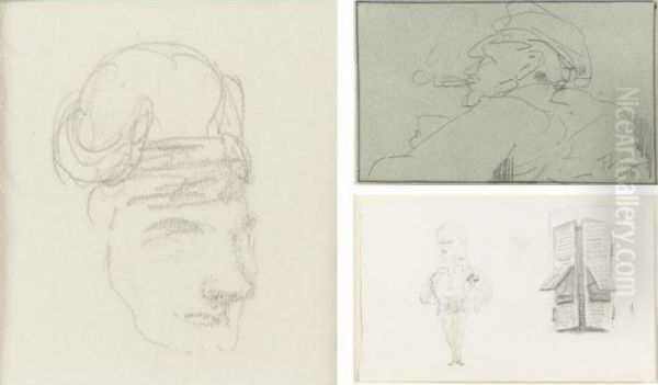 Property From The Estate Of A Gentleman
 

 
 
 

 
 Personnage Et Persienne/tete, A Double-sided Drawing And Hippolyte, Imprimeur Chez Malfey: Two Drawings Oil Painting by Henri De Toulouse-Lautrec