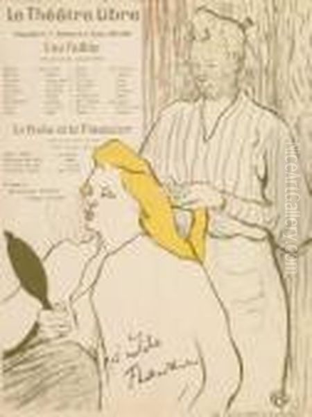 La Coiffure - Programmme Du Theatre Libre Oil Painting by Henri De Toulouse-Lautrec