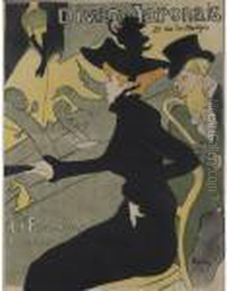 Divan Japonais Oil Painting by Henri De Toulouse-Lautrec