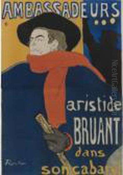 Ambassadeurs, Aristide Bruant Oil Painting by Henri De Toulouse-Lautrec