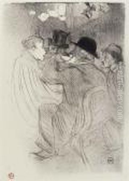 Au Moulin Rouge: Un Rude! Un Vrai Rude! Oil Painting by Henri De Toulouse-Lautrec