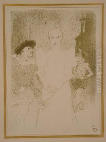 A L'opera-madame Caron Dans Faus Oil Painting by Henri De Toulouse-Lautrec