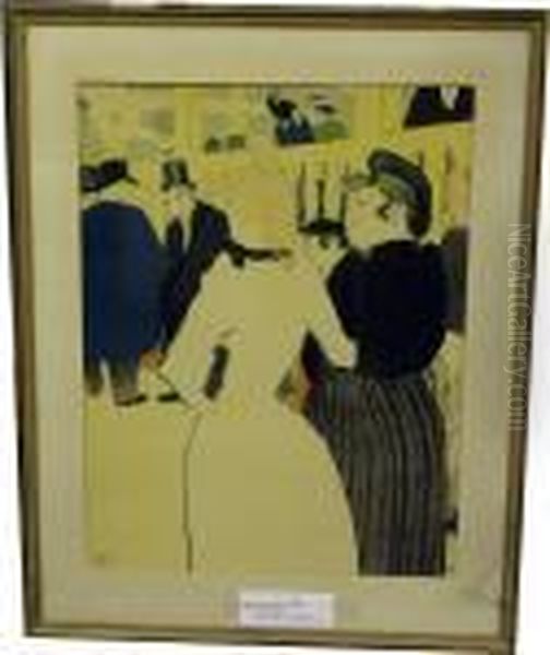 Monogramsign I Trycket. Folksamling. Bildstrl Oil Painting by Henri De Toulouse-Lautrec