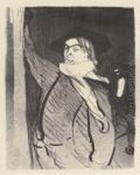 Aristide Bruant, From Le Cafe Concert (w. 24) Oil Painting by Henri De Toulouse-Lautrec