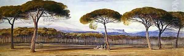 A View of the Pine Woods Above Cannes Oil Painting by Edward Lear