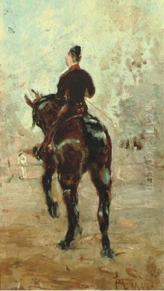 Artilleur A Cheval Oil Painting by Henri De Toulouse-Lautrec