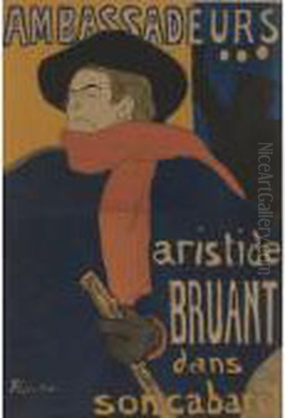 Ambassadeurs, Aristide Bruant (d. 343; A. 6; W. P4; Adr.3) Oil Painting by Henri De Toulouse-Lautrec