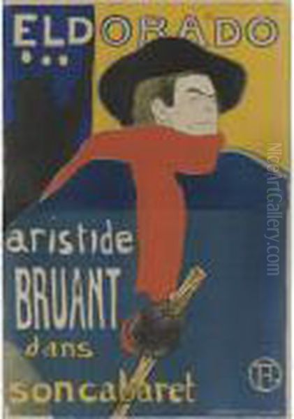 Eldorado, Aristide Bruant (d. 344; A. 7; W. P5; Adr. 4) Oil Painting by Henri De Toulouse-Lautrec